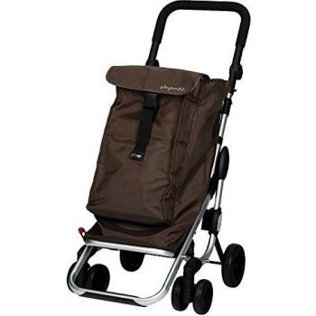 Playmarket Go Up - Carro de compras, capacidad 39,5 l, tapa regulable, bolsa térmica de 6 l, color chocolate