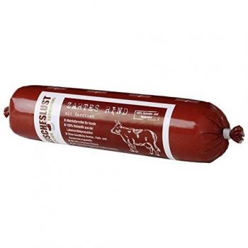 Fleischeslust 8 x 400 g salchichas para perros - Vacuno tierno y Pack mixto - Vacuno delicado
