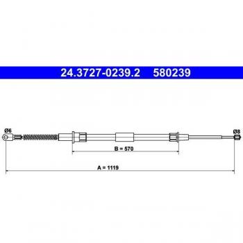 Cable de freno de mano ATE 24.3727-0239.2