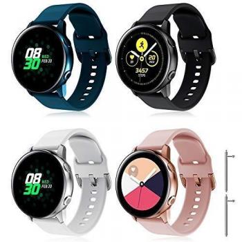 TOPsic Correa Galaxy Watch Active 2 40mm 44mm/Active/Galaxy Watch 42mm/Gear S2 Classic/Gear Sport/Vivomove/HR/Vivoactive 3/Forerunner 245/645, 20mm Silicona Banda de Reemplazo Pulsera