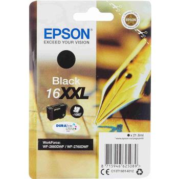 Epson 16XXL DURABrite Ultra Ink Cartucho de Tinta Original Alta Capacidad Negro C13T16814012
