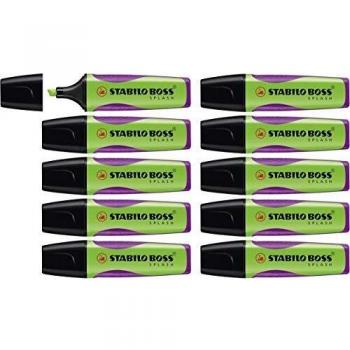 Marcador fluorescente STABILO BOSS SPLASH - Caja con 10 unidades - Color verde