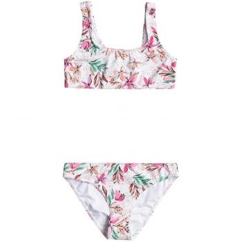 Bikini de niña Roxy Happy Tropical Bralette blanco rosa verde 6