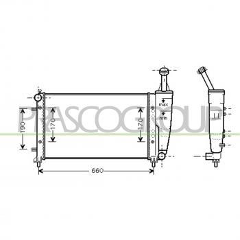 Radiador de refrigeración del motor PRASCO LA002R003