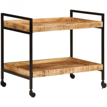 vidaXL Kitchen Trolley 80x55x70 cm Solid Rough Wood Mango