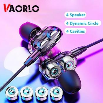 Auriculares VAORLO con Doble Controlador, Estéreo HiFi, Volumen y Micrófono para iPhone, Samsung, Huawei y Xiaomi