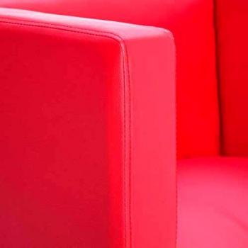vidaXL Sillón en forma de cubo de cuero sintético rojo