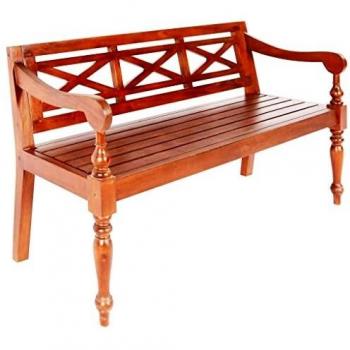 Batavia Bench 136 cm Solid Mahogany Wood Dark Brown