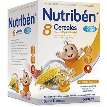 NUTRIBÉN 8 Cereales y Miel con Leche Adaptada 600G