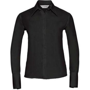 Camisa Femenina Russell Collection Ultimate de Manga Larga Sin Planchado (Blanca) Talla 10 UK / 38 EU