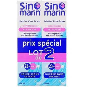 Set de 2 Solución de Agua de Mar Sinomarin para Bebés y Niños 100 ml