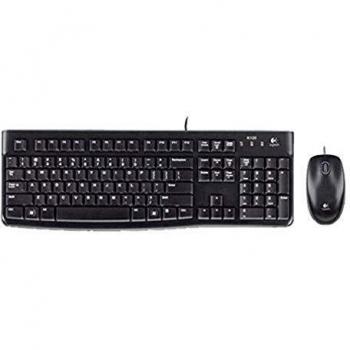 Logitech MK120 Wired Keyboard and Mouse Combo for Windows, QWERTY Italian Layout - Black