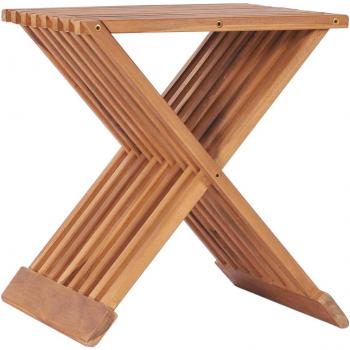 vidaXL Folding Stool 40x32x45 cm Solid Teak Wood