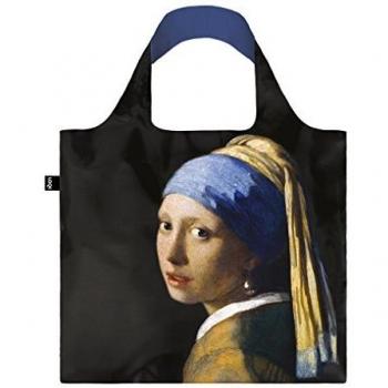 LOQI Museum Johannes Vermeer Girl with A Pearl Earring Bag Bolsa de Tela y Playa, 50 cm, 20 Liters, Multicolor