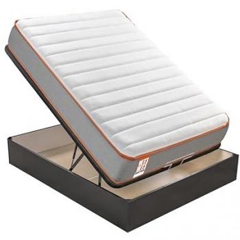 Colchón Sostenible Visco Soja Natural + Canapé Abatible Negro Gran Capacidad 135x190 - Entrega, Montaje y Retirada Usado Incluidos