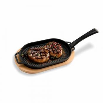 Sartén para Asar Witt de Hierro Fundido Negra - Ideal para Carnes y Verduras