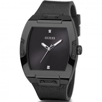 Guess Men's Black Leather/Silicone Watch GW0386G1