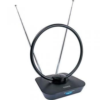 Antena de Televisión Interior Schwaiger ZA8960 013 con Amplificador Integrado, 36 dB, Filtro LTE y Diseño Ajustable
