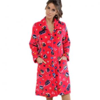MASSANA Bata de Mujer Estampada L686210 - Fucsia, XL
