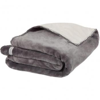 BB1410205 Mix and Match Groloudoux Manta de Noukie, Gris oscuro / Avellanas, 100x140cm