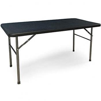 Mesa Rectangular Plegable Dmora, Color Negro, 60 x 120 x 74 cm, con Embalaje Reforzado