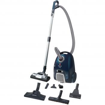 Hoover Telios Extra TX60PET - Aspiradora con bolsa, Cepillo pelo de mascota, parquet, suelos duros, alfombras, Accesorios integrados, Filtro epa, 450W, 62dB, 3,5L, Plástico, Azul