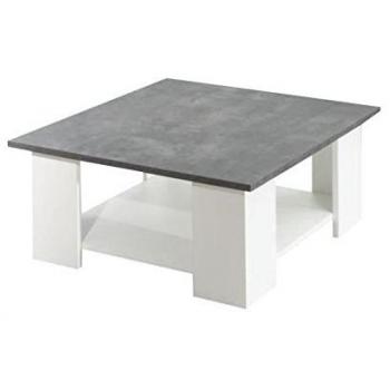 Mesa de Centro Square Blanca y de Hormigón 67 x 67 cm