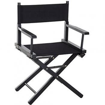 HOMCOM Silla de Director Plegable de Madera Silla de Maquillaje Artista Profesional para Cine Escena Jardín Playa 54x40x83cm Carga 120kg