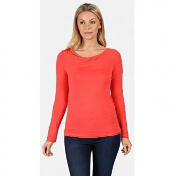 Regatta Frayler-Top De Manga Larga Y Cuello Vuelto Holgado T-Shirts/Polos/Vests, Mujer, Red Sky, 8