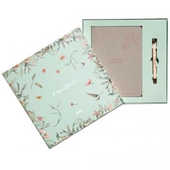 Set Cuaderno Premium A5 con Bolígrafo Raquel Beck - Regalo Original para Mujer