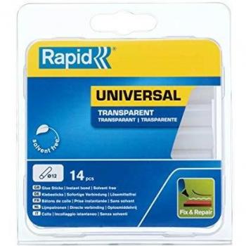 Rapid 40107356 Cola, Transparent, 125 G, 94mm, Set de 13 Piezas