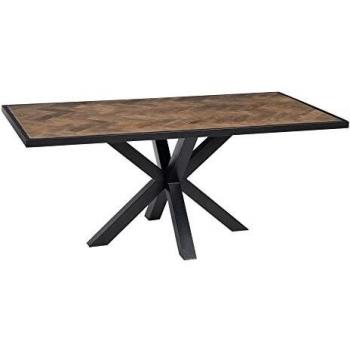 Mesa de Comedor para 6 Personas de Madera de Acacia Natural Oscura de 180x100x76 cm - LOLAhome