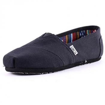TOMS Men's Black Canvas Slip-On Alpargata Shoes Size 9