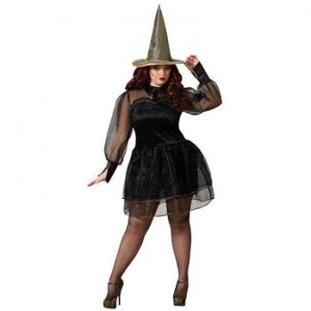 Disfraz de Bruja Negra para Mujer con Sombrero - Talla XS