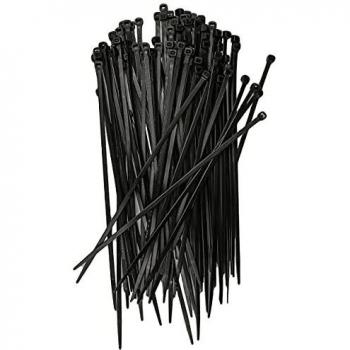 Bridas de Plástico para Cables 4,8mm x 300mm Bridas de Nylon 100 Unidades Negro Resistencia a la Tracción 22Kg