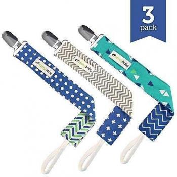 Pacifier Clip Boy, Girl Ziggy Baby 2-Sided Design Pacifier Holder by Ziggy Baby