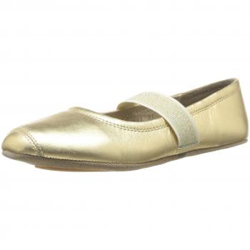 Zapatillas de Casa para Niñas Bisgaard Ballerinas de Piel Dorada, Talla 7.5K