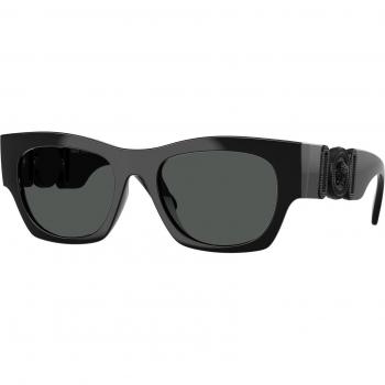 Versace VE4479U Sunglasses, Color 536087, Black Frame, Dark Grey Lenses, Unisex, Size 52 MM