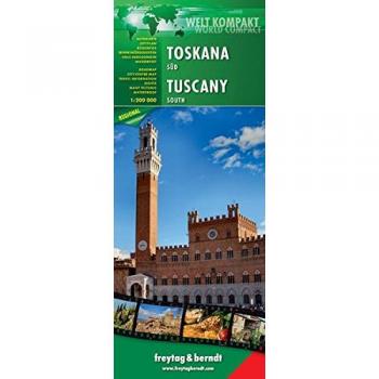 Mapa de carreteras Toscana Sur 1:200.000 impermeable - Guía de senderismo y ciclismo, topográfica, Freytag & Berndt