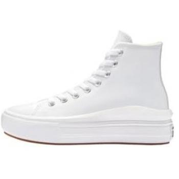 Converse - Zapatillas casual de mujer Chuck Taylor All Star Move Platform Foundational Leather, diseño en piel, color blanco y negro, talla 39.5 EU