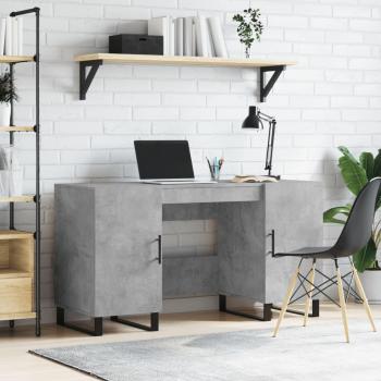 Escritorio de madera multicapa gris hormigón 140x50x75 cm
