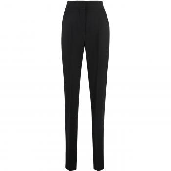 Jacquemus Women's Tibau Pleat-Front Slim-Fit Wool Trousers in Black | Size S | Color 990