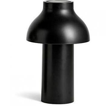 Lámpara de mesa portátil LED con batería, color negro, 22 x 14 cm