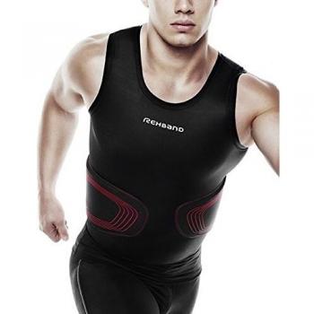 Rehband Compresión RX Contact Tank Top con Aletas de Acolchado, Todo el año, Unisex, Color - Blanco/Rojo, tamaño XXXL