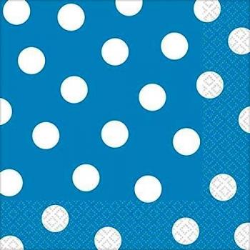 Amscan International – 511537 – 54 33 cm Caribe azul lunares servilletas