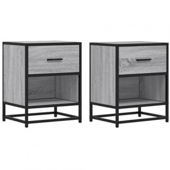 Mesitas de Noche 2 uds Madera Ingeniería Gris Sonoma 40x31x50 cm