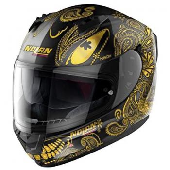 Nolan Casco Integral N60-6 Ritual Negro Metal 66, Casco integral, color negro con detalles metálicos, diseño ritual, talla S