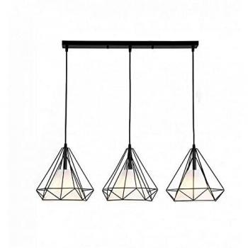 Lampara lineal negra modelo TOSCO 3 luces FABRILAMP