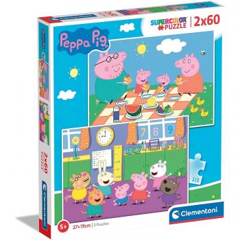 Rompecabezas 2x60 piezas Peppa Pig