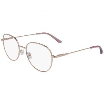 Calvin Klein CK19130 Women's Full-Rim Panto Metal Eyewear with Lenses, 52mm/18mm/140mm, Pink